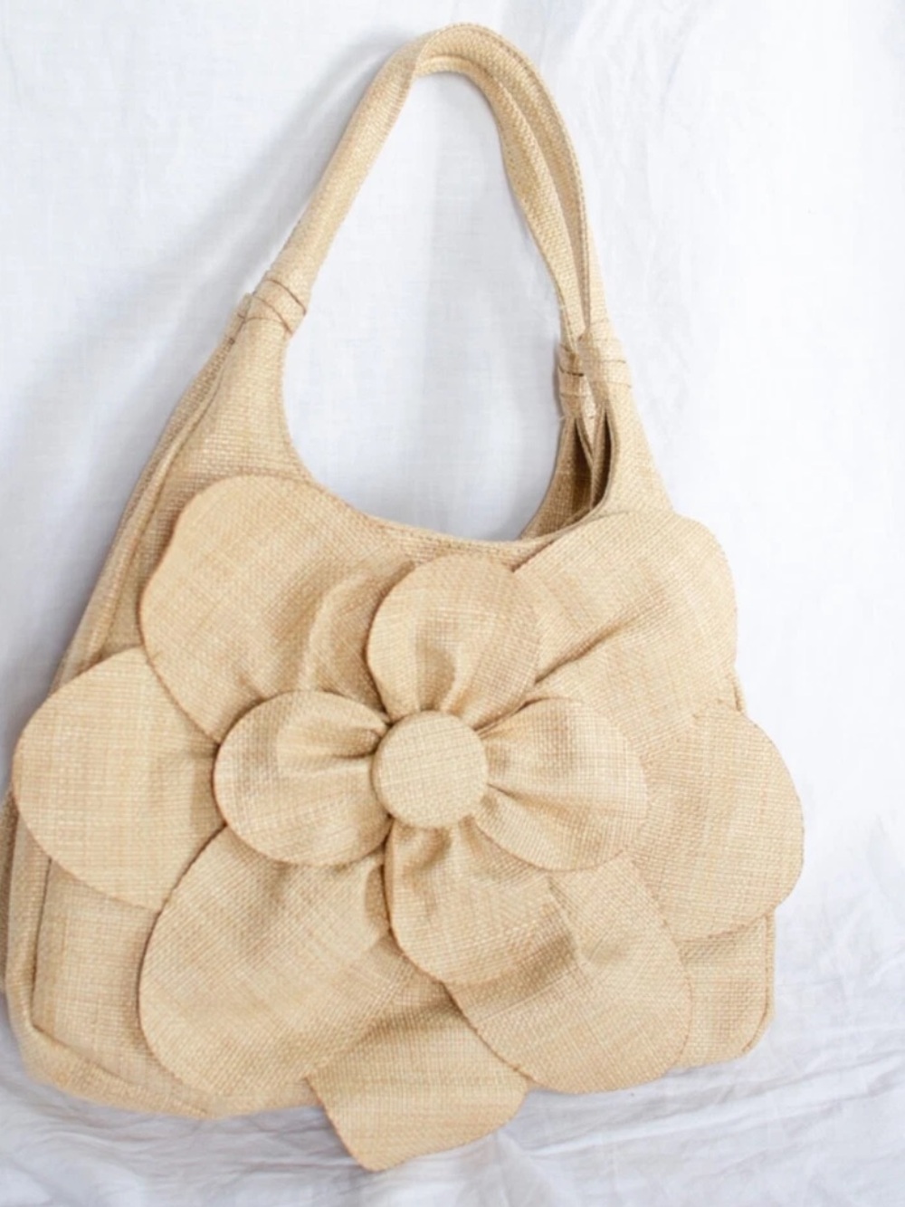 Floral Straw Tote Bag in Natural - Women Bags